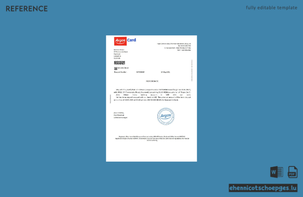Vorschau eines Referenzbeispiels für die Argos-Karte im Vereinigten Königreich